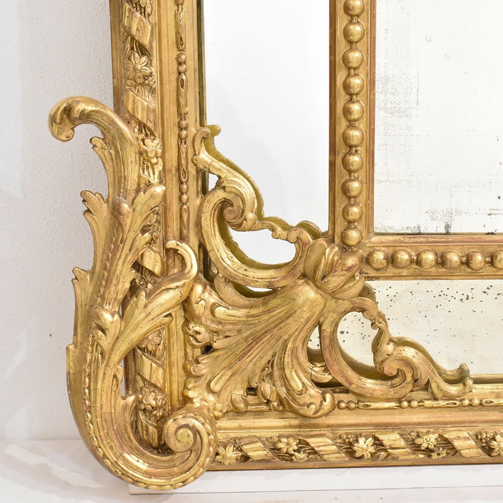 SPCP147 1a antique gilt mirror old mirror glass rectangle mirror XIX century.jpg